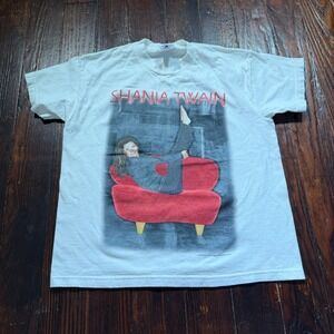 Vintage Shania Twain Shirt Youth Large White USA 1998 90s Band Tee Tour Merch